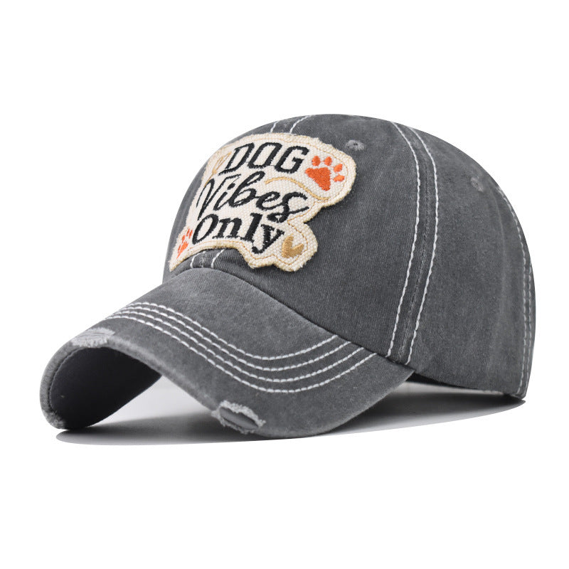 Gorra de béisbol de mezclilla bordada de perros al por mayor